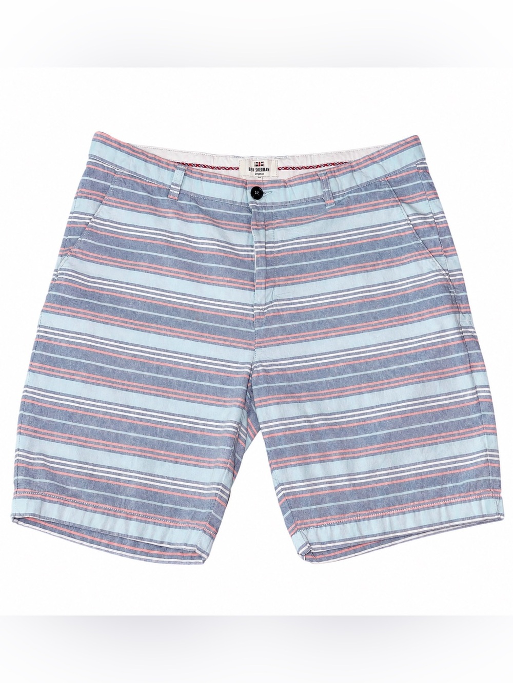 Ben Sherman Light Blue and Pink Striped Men's Shorts W38